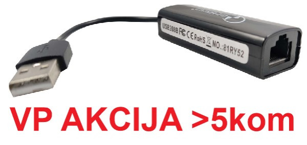 NIC-U6** Gembird USB 2.0 to Fast Ethernet LAN adapter 10/100 white,  mrezna kartica (399)