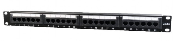 NPP-C524CM-001 Gembird Cat.5E 24 port patch panel with rear cable management