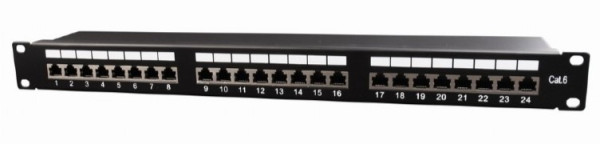 NPP-C624-002 Gembird Cat.6 24 port shielded patch panel, 19 1U