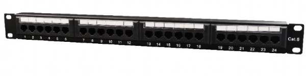 NPP-C624CM-001 Gembird Cat.6 24 port patch panel with rear cable management