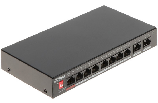 Dahua POE switch PFS3010-8ET-96 10/100 RJ45 ports, POE 8 kanala, UPLINK 2xGbit