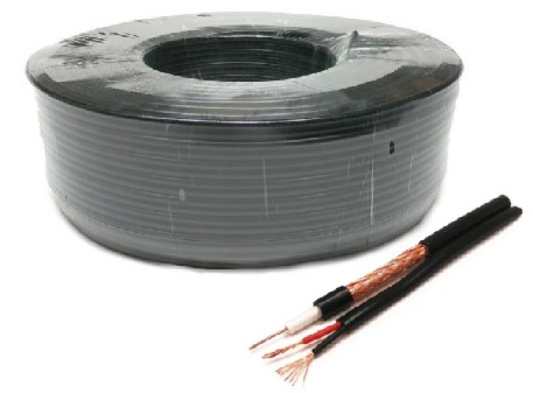 RG59+2x0.75-STR Koaksialni kabl sa napojnim kablom outdoor black 100m