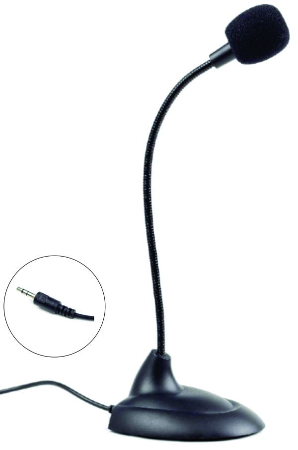 MIC-205 * Gembird Desktop mikrofon, savitljivo telo, black, 3.5mm sa prekidacem (249)