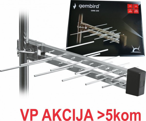 GMB-20E ** sa kutijom Gembird Antena Loga UHF, 20elemenata, duzina 44cm, 6dB alu (534)