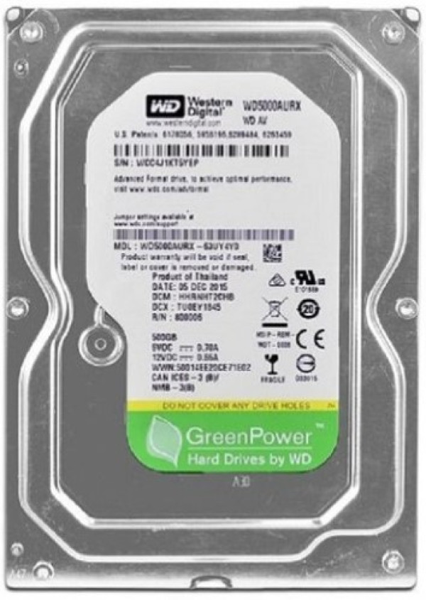 HDD 3.5 * 500GB WD5000AURX WD AV 24/7 IntelliPower 64MB SATA3 (1199)