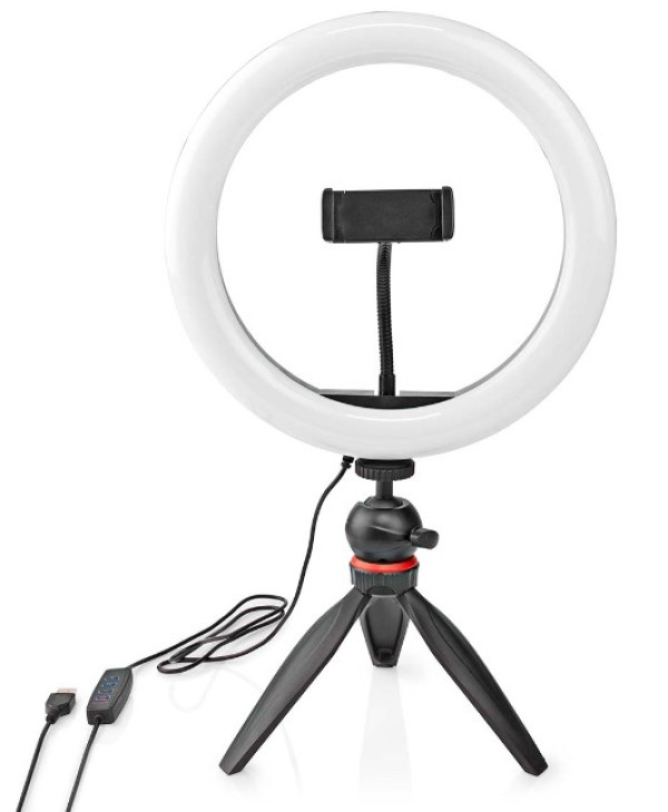 RLSTND100BK Selfie drzac/tripod Ring Light Stand prsten za mobilni telefon led 26cm, visina 20cm