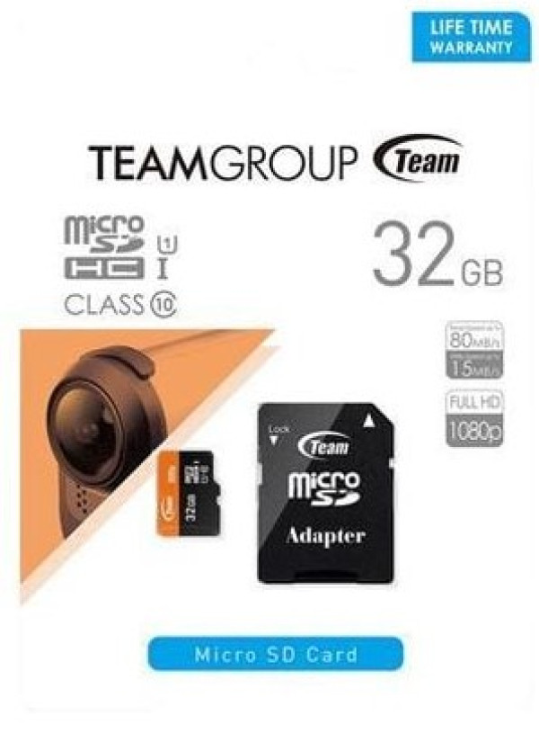 TeamGroup MICRO SDHC 32GB UHS-I +SD orange Adapter TUSDH32GUHS03