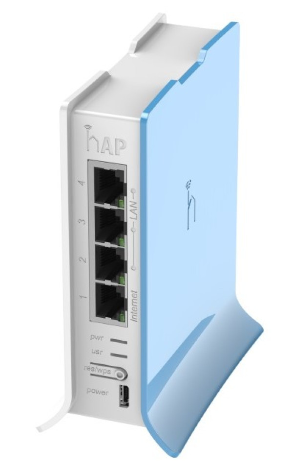 MikroTik RB941-2nD-TC hAP lite 4xLAN 10/100 2,4GHz, lower case RouterOS L4, ruter (269)