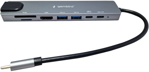 A-CM-COMBO8-05 * Gembird USB HUB Type-C 8-in-1 multi-port adapter USB-C+USB-A+HDMI+PD+card+RJ45 1299