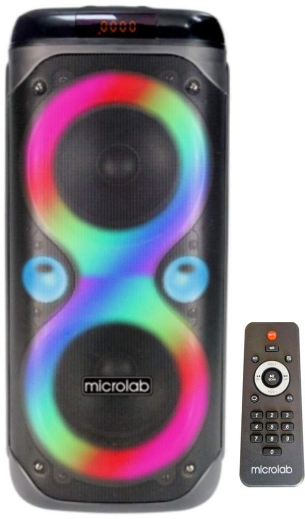 Microlab PT800 karaoke zvucnik 135W, Bluetooth, LED, 7,4V/4500mAh, TWS, Aux, USB, microSD, FM, Mic*2