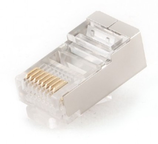 PLUG5SP/10 Gembird shielded modular 30u gold plated LAN konektor RJ45 za FTP SFTP cat5 (pak.10kom)