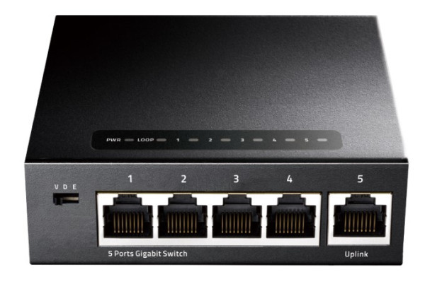 Cudy GS105 metalni 5-Port Gbit Desktop Switch, 5x RJ45 10/100/1000 (Alt. G1005) ver 2.0
