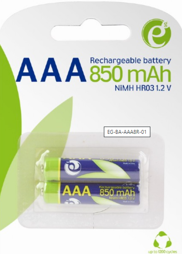 EG-BA-AAA8R-01 ENERGENIE 850mAh AAA, PAK2 CK, ready-to-use PUNJIVE NiM baterije (rechargeable)
