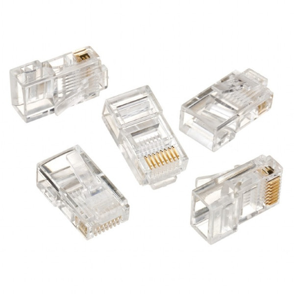 LC-8P8C-001/10  Modular plug RJ45 8P8C 30u CAT5 gold plated, 10 u pakovanju / CENA PO PAKOVANJU