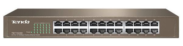 Tenda TEF1024D LAN 24-Port 10/100M Base-T Ethernet ports MDI/MDIX Desk/rack mount switch (alt=F1024)