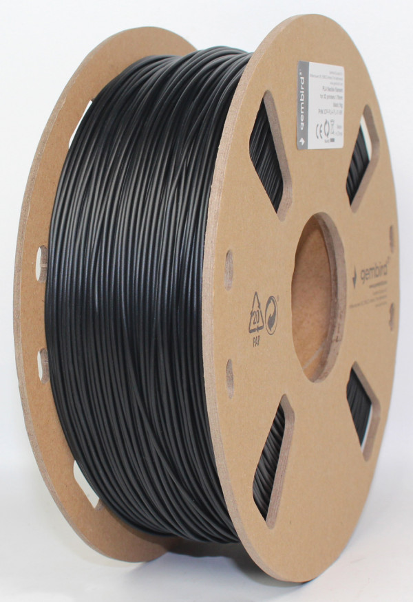 3DP-PLA-FL-01-BK PLA FLEXIBILNI Filament za 3D stampac 1.75mm, kotur 1KG BLACK