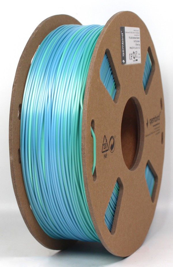 3DP-PLA-SK-01-BG PLA Svilenkasti duga Filament za 3D stampac 1.75mm, kotur 1KG blue/green