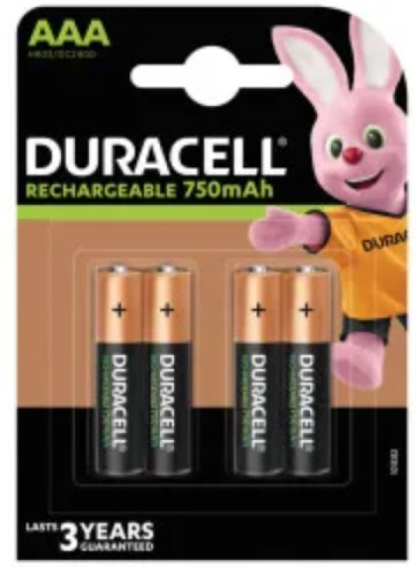 Duracell 750mAh AAA R3 MN2400, PAK4 CK,punjive NiMH baterije (rechargeable Duralock StayCharged 3g)