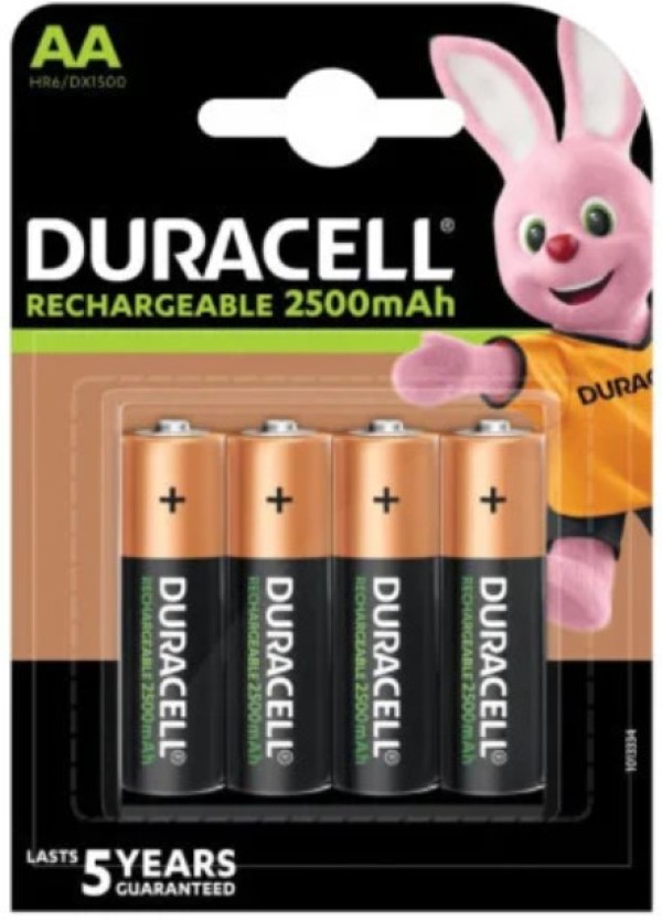 Duracell 2500mAh AA R6 MN1500, PAK4 CK,punjive NiMH baterije (rechargeable Duralock stay charged 5g)