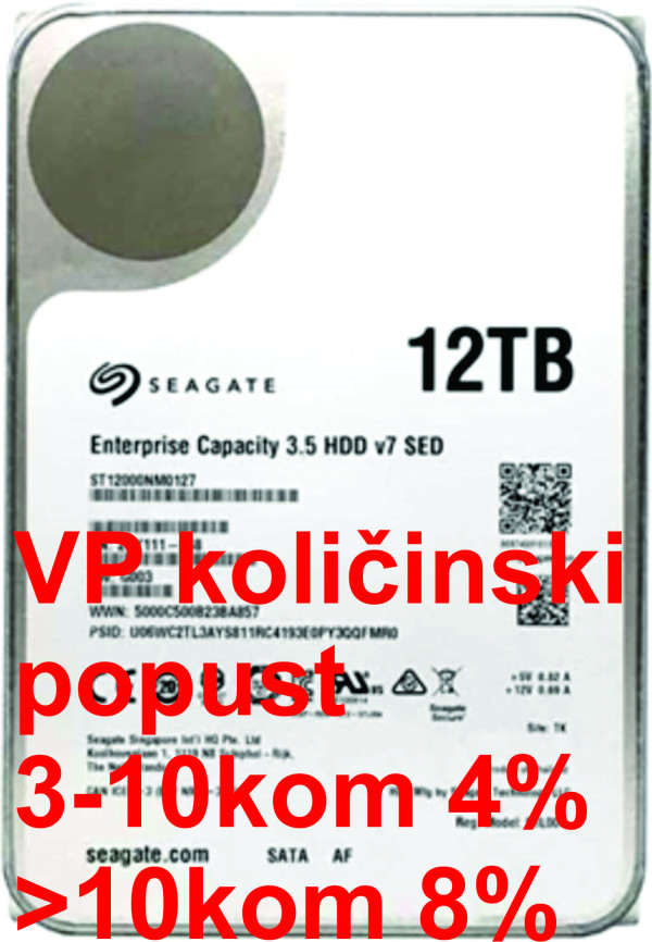 HDD 3.5 ** 12TB ST12000NM0127 Seagate Enterprise 512e 7200rpm 256mb SATA3