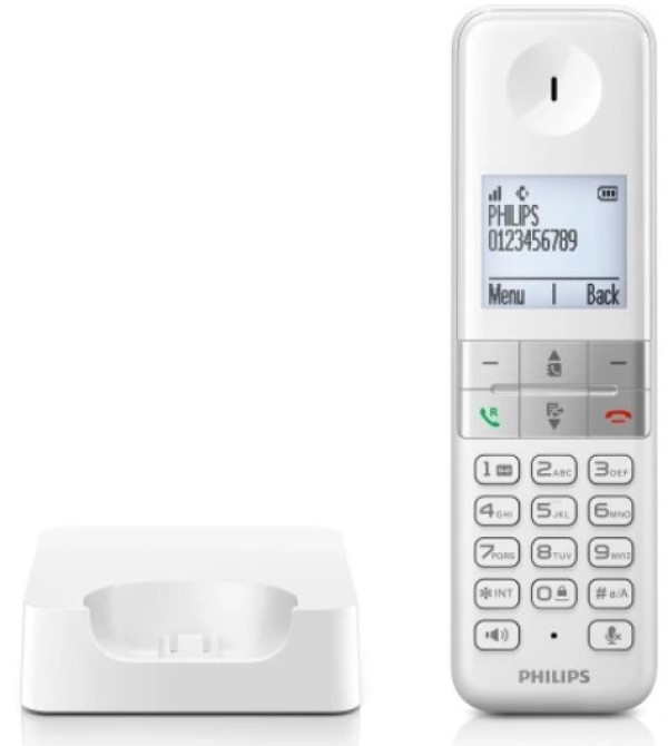 Fiksni bezicni telefon Philips D470 Ekran1.8inc, BLOCK, Polifon, White