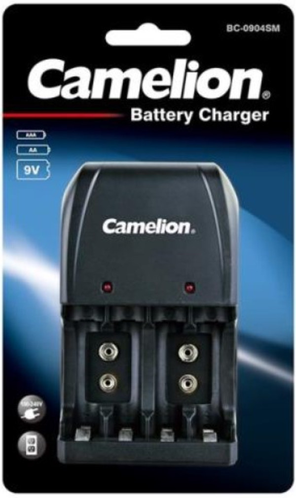 Camelion BC-0904 SM, Punjac baterija AA/AAA/9V LED indikator, Crni