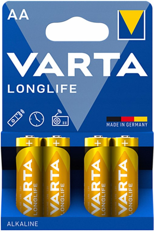 VARTA LONGLIFE AA 1.5V LR6 MN1500, PAK4 CK, ALKALNE baterije