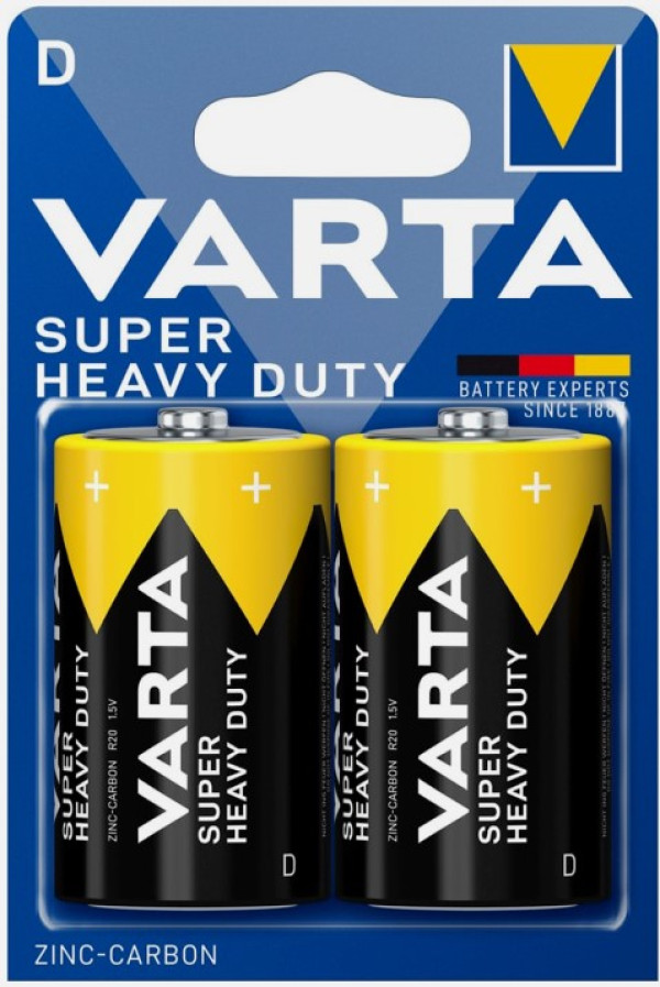 VARTA Superlife Tip D 1.5V R20 SUPER HEAVY DUTY, PAK2 CK, Cink-karbon baterije