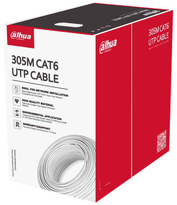 Dahua PFM923I-6UN-C, CAT6E LSZH CPR E KABL OFC(OXYGEN FREE COPPER)  PVC IZOLACIJA  PAKOVANJE 305M