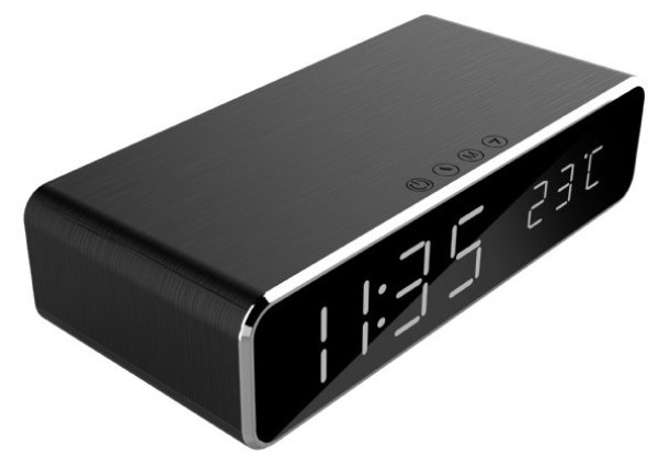 DAC-WPC-01 Gembird Digitalni sat + alarm sa bezicnim punjenjem telefona, Black