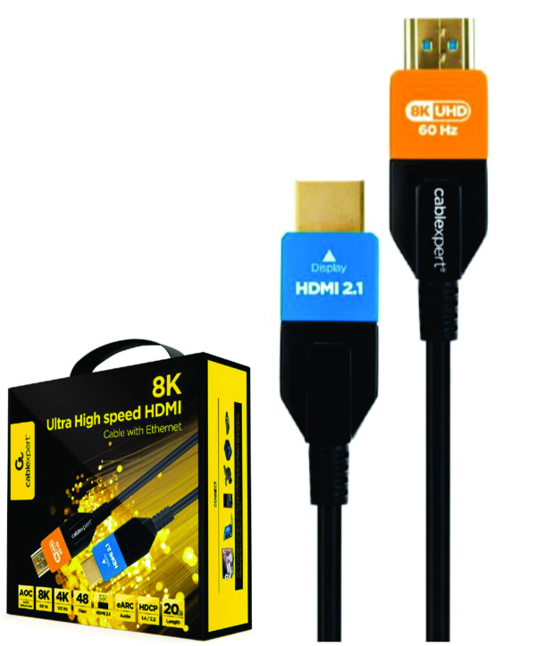 CC-HDMI8K-AOC-20M Gembird Active Optical (AOC) ULTRA High speed HDMI 2.1 8K UHD with Ethernet 20m