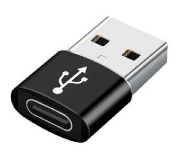 A-USB2-AMCF-02 Gembird USB AM to Type-C female adapter, black (ALT.CCP-USB3-AMCM-0M) FO