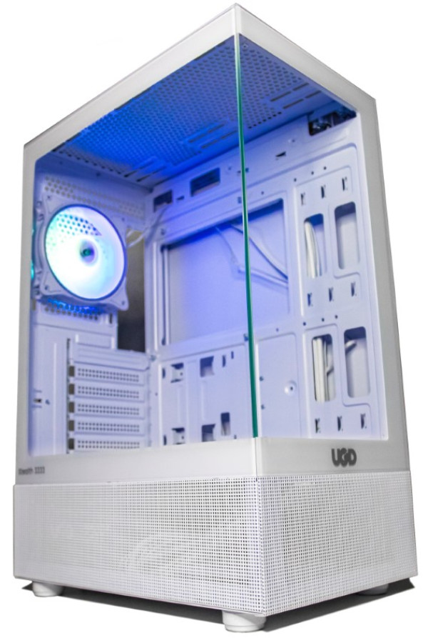 Kuciste Stealth 3333 ATX, staklena prednja i bocna strana, ugradjen 1x ARGB kuler, Belo