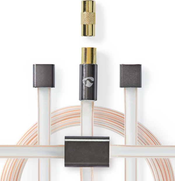 ANFMBW105AT20 FM Antena IEC koaksijalni muški, Gold Plated, 50Ohm, Unshielded, 2m, PVC