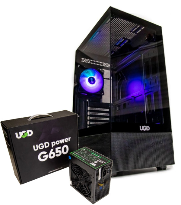 Kuciste Fusion 3333 +NAPAJANJE 650W ATX, staklena prednja i bocna strana, ugradjen 1x ARGB kuler