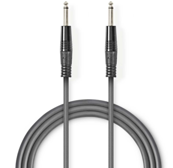 COTH23000GY50 Mono audio kabl, 6.35 mm Muski na 6.35 mm Muski, Nickel Plated, 5.00 m, Okrugli, PVC