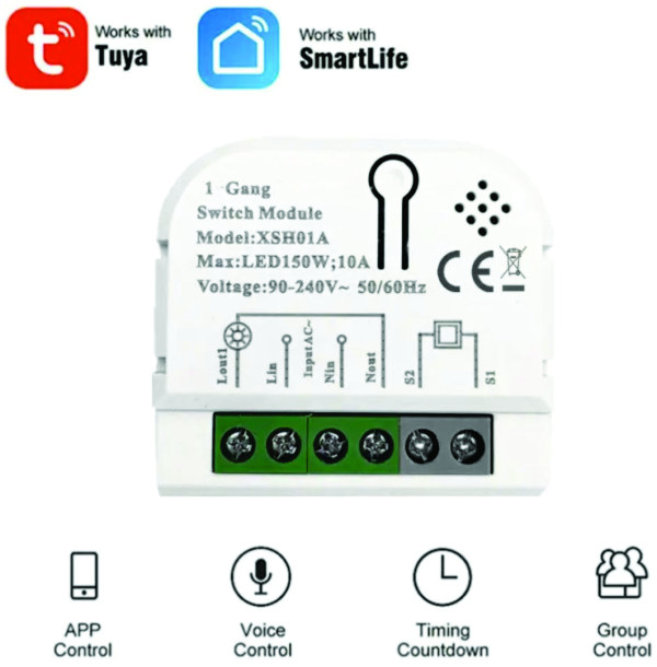 SMART-1GANG Tuya Wifi DIY Self-locking daljinski upravljac Smart Switch relejni modul DC 5V/7-32V AC