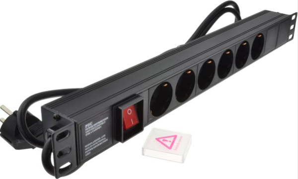 ExeLink Razvodni PDU panel za rack 19 in, sa 6 uticnih mesta, kabl 2m (aluminijum)