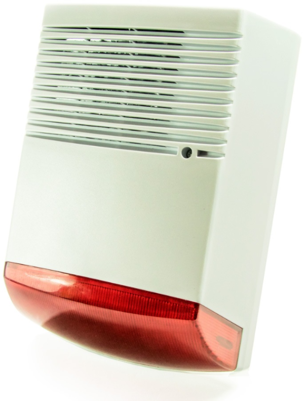 Spoljna alarmna sirena BS-1, crvena sa LED diodama, 128 dB