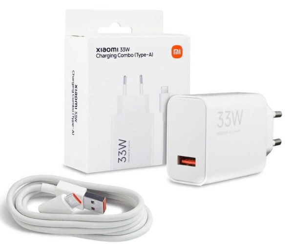Xiaomi 33W Charging Combo (Type-A) EU  adapter+ kabl Tip-C