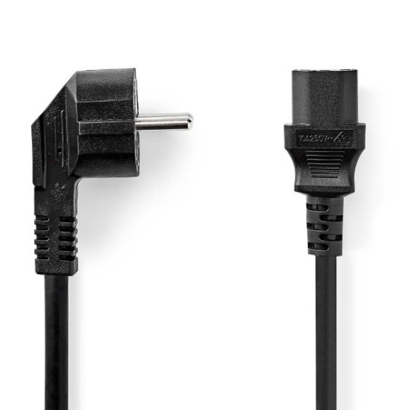 CEGL10000BK30 Kabl za napajanje sa uzemljenjem muški, IEC-320-C13, Ugaoni, Niklovani, 3m, Okrugli, P