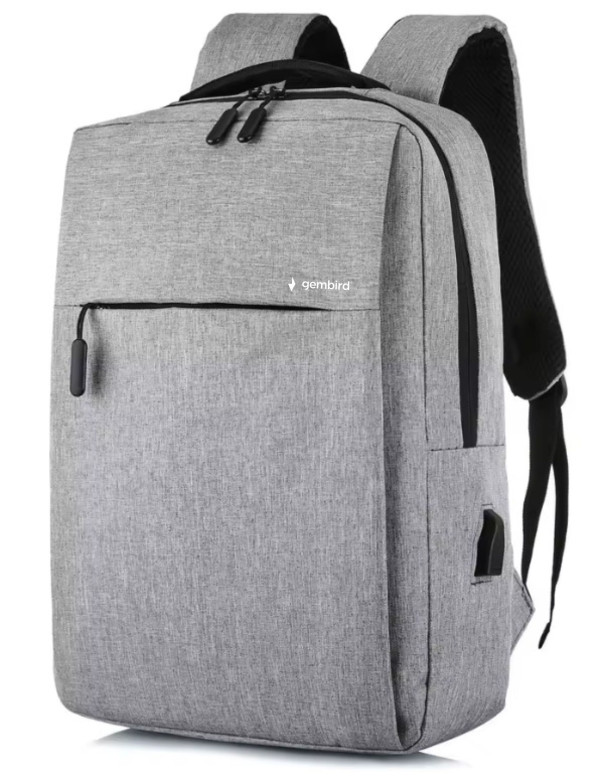 NCC-15-KLB011 Gembird Ranac poslovni Sivi za laptop 15,6inc 41x28x12cm USB konektor