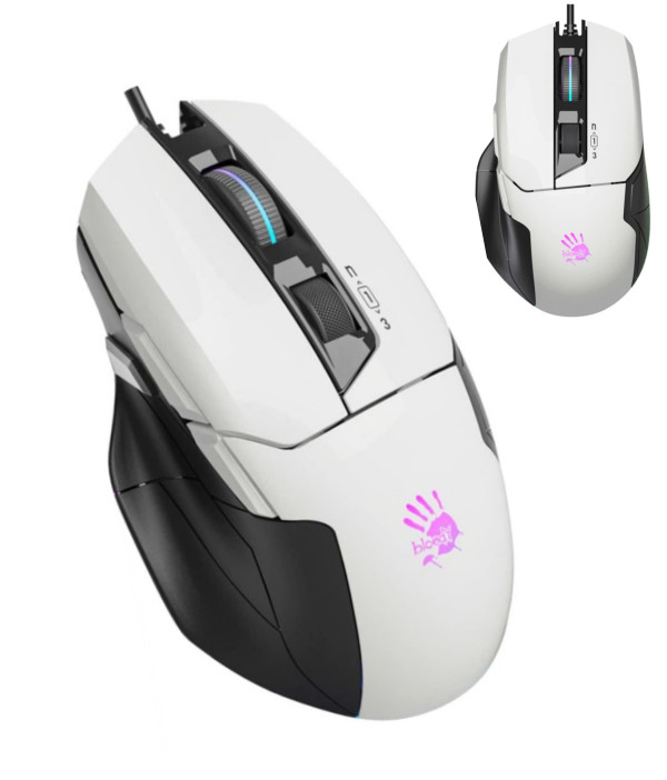 A4-W70 MAX PANDA WHITE A4Tech Bloody RGB Gejmerski opricki mis, 2000Hz/100-10.000 Dpi, USB 126mm