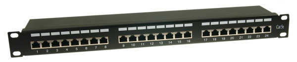 patchcord kabal panel, 24 porta STP 5e 1U