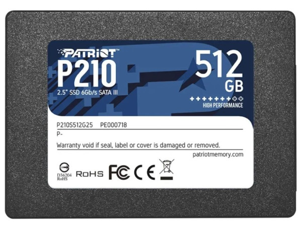 SSD 2.5 SATA3 512GB Patriot P210 520MBs/430MBs P210S512G25