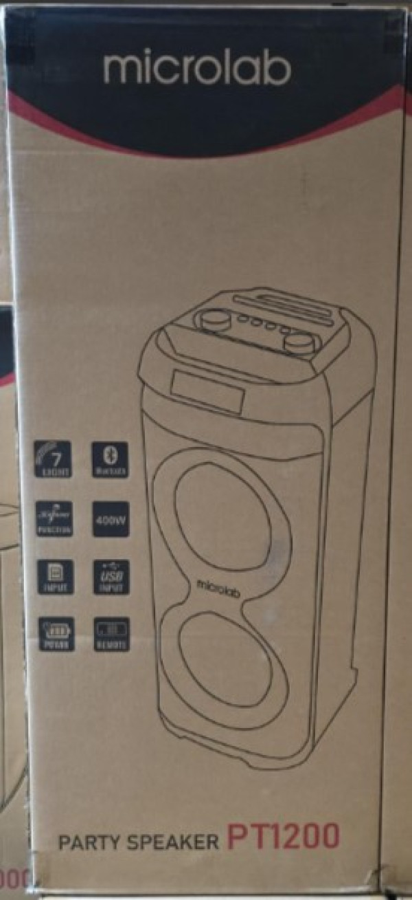 Microlab PT1200W karaoke zvucnik 400W, Bluetooth, LED, 11,1V/7200mAh, TWS, Aux, USB, microSD, + Mic*