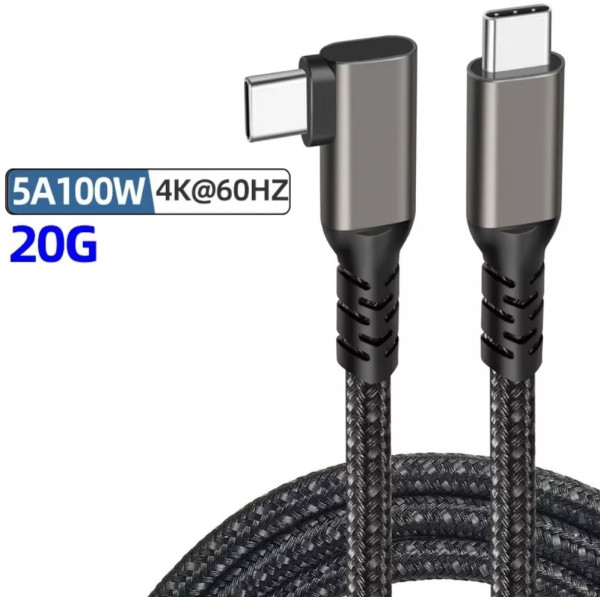 Kettz KT-USBC070 USB-C 3.2 Kabl ugaoni 4k 60Hz 100W 1m