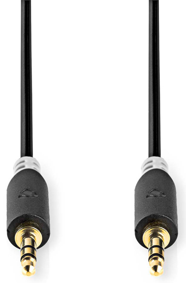 audio kabl, 3,5 mm muški, Pozlaceni, 10,0 m, Antracit