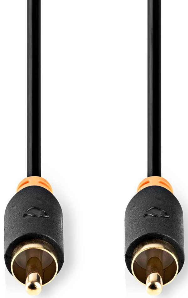 audio kabl, RCA muški, Pozlaceni, 2,00 m, Antracit