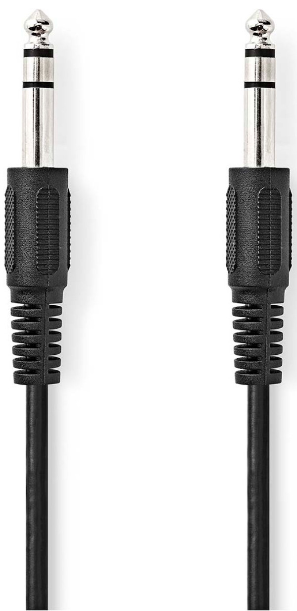 audio kabl, 6,35 mm muški, Niklovani, 2,00 m, Crni